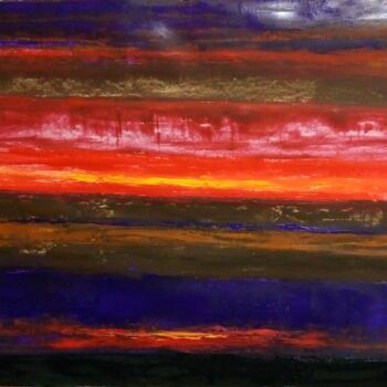 Painting titled "Sunset in the stepp…" by Kyrylo Bondarenko, Original Artwork, Acrylic