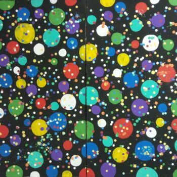 Peinture intitulée "Galaxies in space.…" par Kyrylo Bondarenko, Œuvre d'art originale, Acrylique