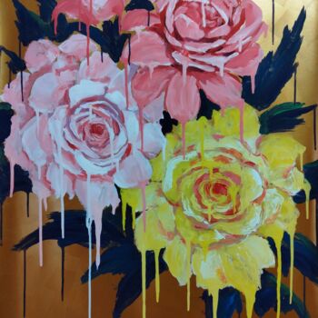 Pittura intitolato "pop-art flowers" da Kyrylo Bondarenko, Opera d'arte originale, Acrilico