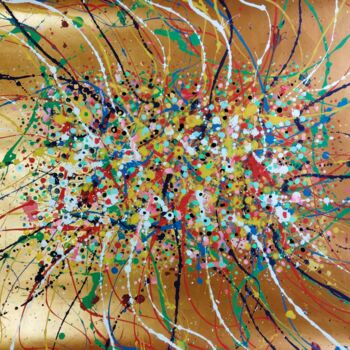 Peinture intitulée "abstract flowers 7" par Kyrylo Bondarenko, Œuvre d'art originale, Acrylique