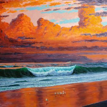 Painting titled "miami beach 4" by Kyrylo Bondarenko, Original Artwork, Acrylic