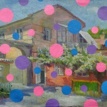 Картина под названием "Odessa courtyard" - Kyrylo Bondarenko, Подлинное произведение искусства, Масло Установлен на Деревянн…