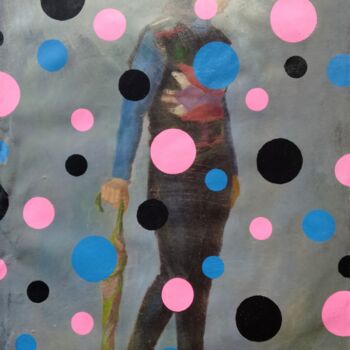 Картина под названием "girl with umbrella" - Kyrylo Bondarenko, Подлинное произведение искусства, Масло