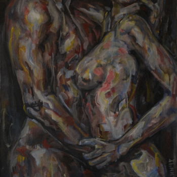 Pintura titulada "Слияние и поглащение" por Evgenii Kuzovkin, Obra de arte original, Oleo