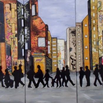 Collages intitulée "URBAN STREET" par Patricia Paquet-Pouyadoux (L'Art de Rien), Œuvre d'art originale, Papier