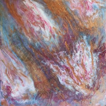 Painting titled "FUSION" by Patricia Paquet-Pouyadoux (L'Art de Rien), Original Artwork, Pigments