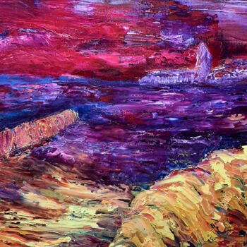 Картина под названием "La dune" - L'Artiphaine Hj Helleboid, Подлинное произведение искусства, Масло Установлен на Деревянна…