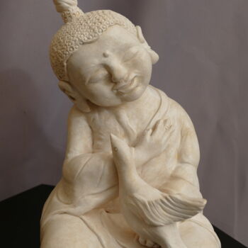Sculpture titled "192 - Bouddha Ado O…" by L'Atelier De Nanou, Original Artwork, Terra cotta