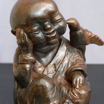 Skulptur mit dem Titel "190 - LITTLE BOUDDHA" von L'Atelier De Nanou, Original-Kunstwerk, Terra cotta