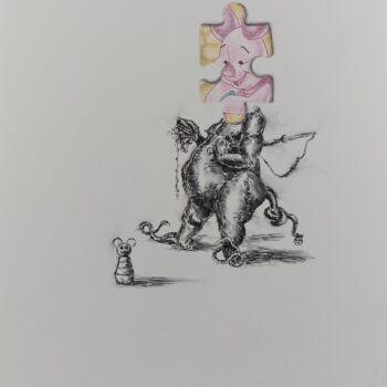 Dessin intitulée "Gros bidon !" par Laurent Fierdehaiche, Œuvre d'art originale, Encre