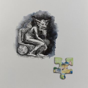 "Mais, qu'est-ce qu'…" başlıklı Resim Laurent Fierdehaiche tarafından, Orijinal sanat, Mürekkep