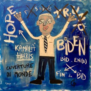 Peinture intitulée "BIDEN" par L.Gréo, Œuvre d'art originale, Acrylique Monté sur Châssis en bois