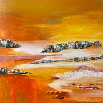 Painting titled "Ambre" by Laurence Mauviel, Original Artwork, Oil