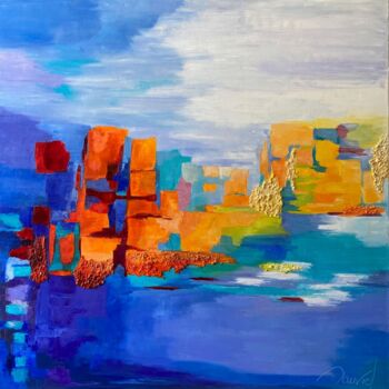 Painting titled "Kalimnos" by Laurence Mauviel, Original Artwork, Oil