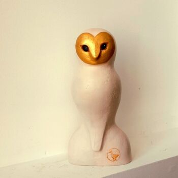 雕塑 标题为“La Chouette” 由L'Oiseau Fou, 原创艺术品, 粘土