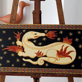 "La Salamandre" başlıklı Tablo L'Oiseau Fou tarafından, Orijinal sanat, Akrilik