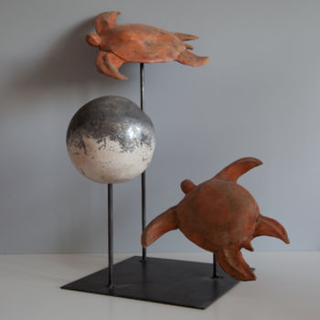 Sculpture titled "Vagabondes" by L-Oranger Art, Original Artwork, Ceramics