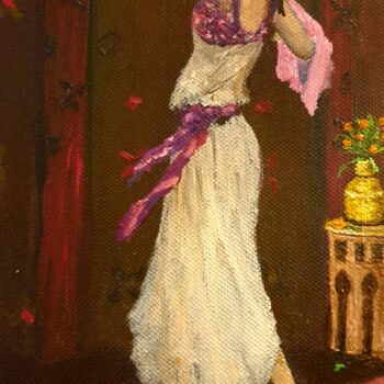Schilderij getiteld "The Arabian Dancer" door L'Orientaliste, Origineel Kunstwerk, Olie