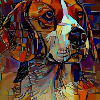 Цифровое искусство под названием "Beagle cube" - L.Roche, Подлинное произведение искусства, Акрил