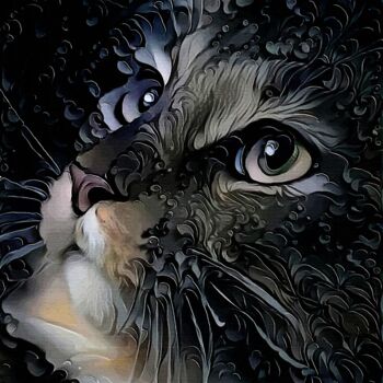 Arte digital titulada "El Divino, cat" por L.Roche, Obra de arte original, Acrílico