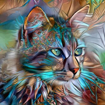 Arte digitale intitolato "Cat silk" da L.Roche, Opera d'arte originale, Acrilico