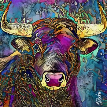 Arts numériques intitulée "Torito guapo 2 - Bu…" par L.Roche, Œuvre d'art originale, Acrylique