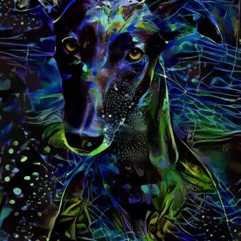 Arts numériques intitulée "Night Dog" par L.Roche, Œuvre d'art originale, Acrylique