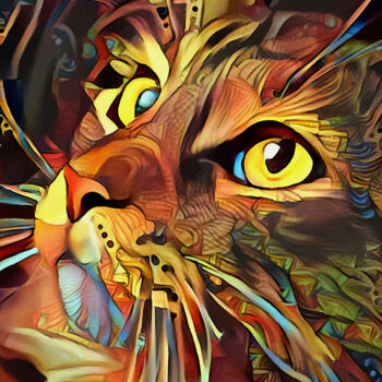 Digital Arts titled "El gato de Muchamie…" by L.Roche, Original Artwork, Acrylic