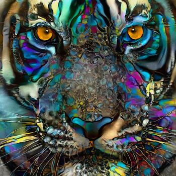 Arts numériques intitulée "Rokko, Tiger" par L.Roche, Œuvre d'art originale, Acrylique