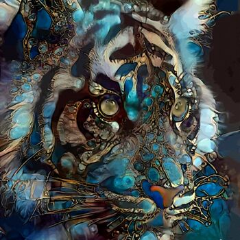 Digitale Kunst mit dem Titel "Tiger gem" von L.Roche, Original-Kunstwerk, Acryl