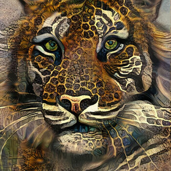 Arts numériques intitulée "Señor, Tiger" par L.Roche, Œuvre d'art originale, Acrylique