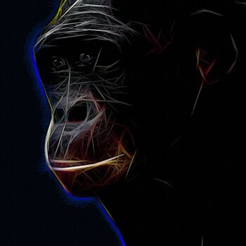 Arts numériques intitulée "Simonin Jr., Monkey" par L.Roche, Œuvre d'art originale, Acrylique