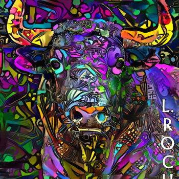 Digitale Kunst mit dem Titel "Torito urbano - Mix…" von L.Roche, Original-Kunstwerk, Acryl