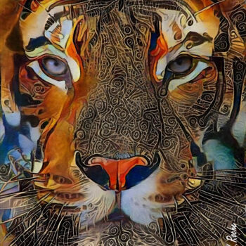 Digital Arts titled "irkan - Tiger" by L.Roche, Original Artwork, Acrylic
