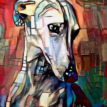 Arts numériques intitulée "Josef, dog" par L.Roche, Œuvre d'art originale, Acrylique