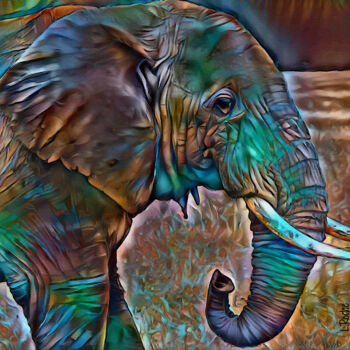 "Rimbo, elephant" başlıklı Dijital Sanat L.Roche tarafından, Orijinal sanat, Akrilik