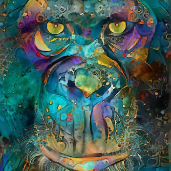 Digital Arts titled "Malkko, gorilla" by L.Roche, Original Artwork, Acrylic