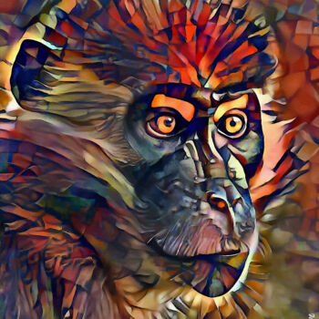 Цифровое искусство под названием "Bagoo, monkey" - L.Roche, Подлинное произведение искусства, Акрил