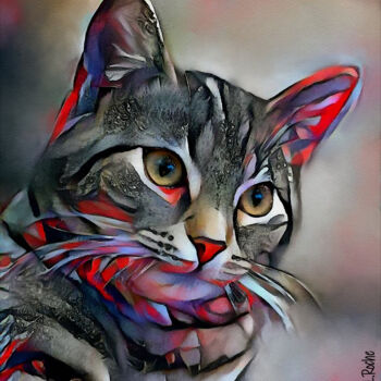 Arts numériques intitulée "Herby, cat" par L.Roche, Œuvre d'art originale, Acrylique