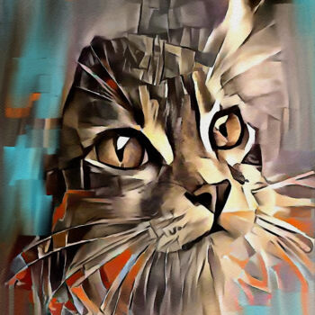 Arts numériques intitulée "Mingus, cat - Mix m…" par L.Roche, Œuvre d'art originale, Acrylique