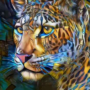 Digitale Kunst getiteld "Tiger 9600" door L.Roche, Origineel Kunstwerk, Acryl