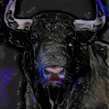 Arts numériques intitulée "Sombra, bull - Mix…" par L.Roche, Œuvre d'art originale, Acrylique