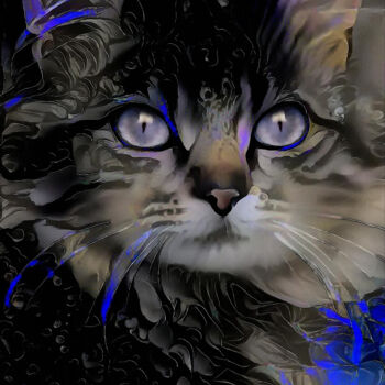 数字艺术 标题为“Mikki, cat - Mix me…” 由L.Roche, 原创艺术品, 丙烯