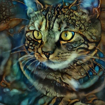 Digital Arts titled "Tsondar, cat - Mix…" by L.Roche, Original Artwork, Acrylic