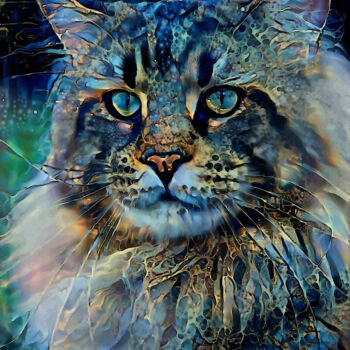 Digital Arts titled "Pandoro, cat - Mix…" by L.Roche, Original Artwork, Acrylic