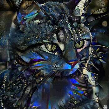 Digital Arts με τίτλο "Mitch, cat - Mix me…" από L.Roche, Αυθεντικά έργα τέχνης, Μελάνι