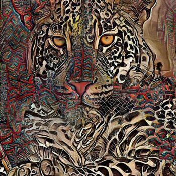 「Selkis, leopard」というタイトルのデジタルアーツ L.Rocheによって, オリジナルのアートワーク, アクリル