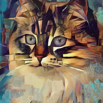 Artes digitais intitulada "Borekk, cat - Mix m…" por L.Roche, Obras de arte originais, Acrílico