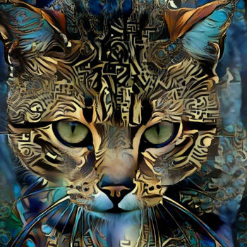 Arte digital titulada "Miggo, cat - Mix me…" por L.Roche, Obra de arte original, Acrílico