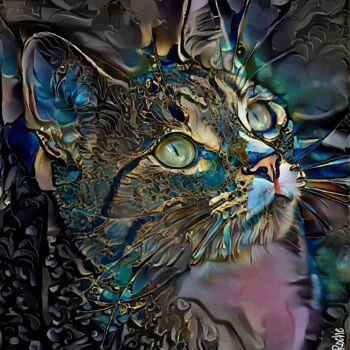 Digital Arts titled "Karlos Jr, cat - Mi…" by L.Roche, Original Artwork, Acrylic
